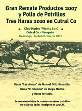 Gran Remate Productos 2007 y Polla de Potrillos Tres Haras 2010 en Cutral Co - Neuquén