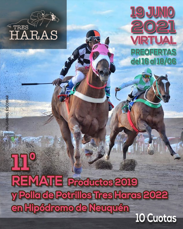 11mo. Remate Productos 2019 y Polla de Potrillos Tres Haras 2022 en Hipódromo de Neuquén