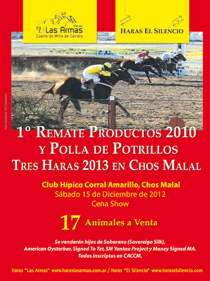 1er. Remate Productos 2010 y Polla de Potrillos Tres Haras 2013 en Chos Malal 