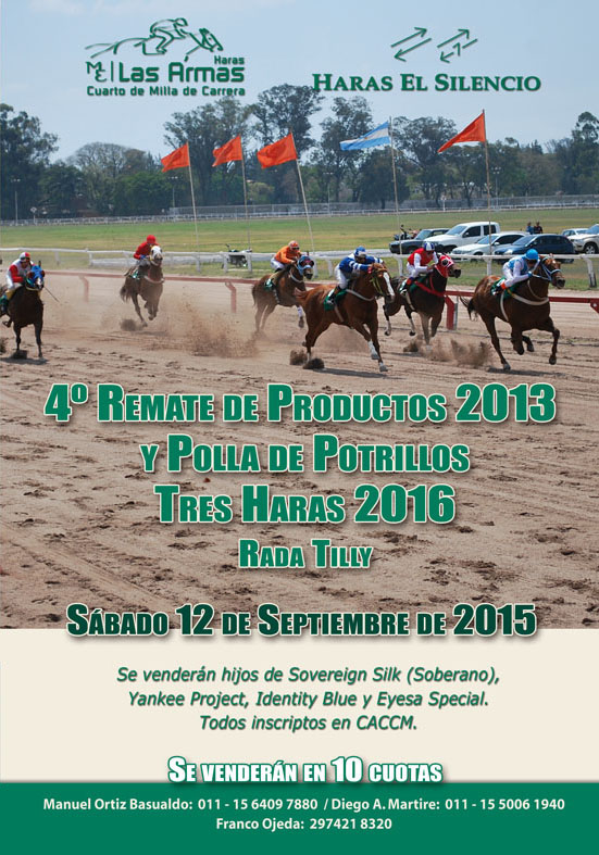 4to. Remate de Productos 2013 y Polla de Potrillos Tres Haras 2016 en Rada Tilly